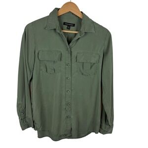 Banana Republic Womens Utility Shirt Jacket Sz XS Olive Green Long Sleeve Safari
